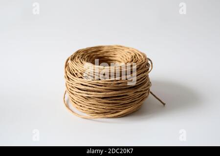 Jute ropes isolated on white background Stock Photo