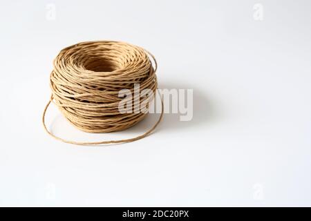 Jute ropes isolated on white background Stock Photo