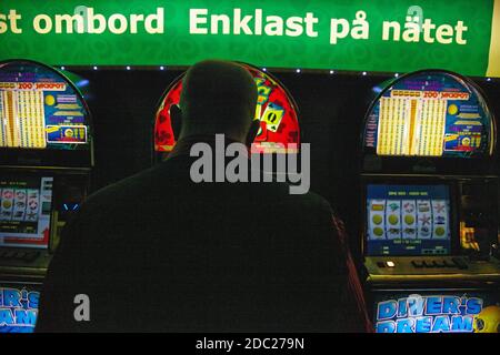 Casino inside of car ferry Viking amorella Stock Photo