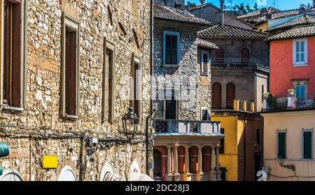 Architecture of Narni, an ancient hilltown and comune of Umbria, in central Italy Stock Photo