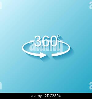 360 degree presentation flat vector blue icon, winter concept illustration in eps 10 Stock Vector