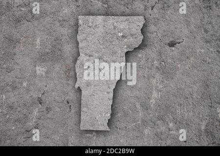 Map of Vermont on weathered concrete Stock Photo - Alamy