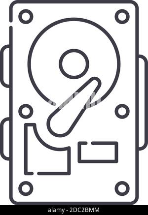 Computer hardware icon, linear isolated illustration, thin line vector, web design sign, outline concept symbol with editable stroke on white Stock Vector