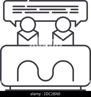 Consensus icon, linear isolated illustration, thin line vector, web design sign, outline concept symbol with editable stroke on white background. Stock Vector