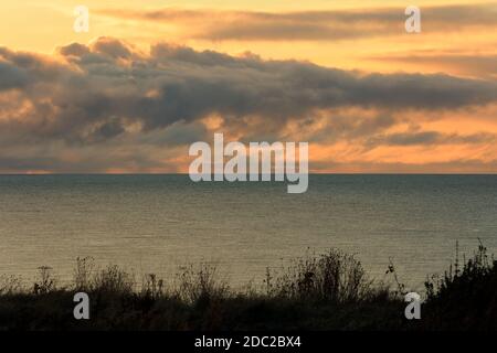 View of the North sea from the Yorkshire coast. Stock Photo