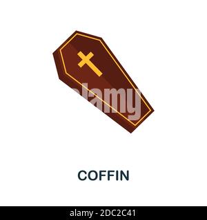 Coffin icon. Simple element from halloween collection. Creative Coffin icon for web design, templates, infographics and more Stock Vector