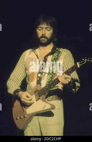 Eric Clapton in concert at Hammersmith Odeon 4th December 1974 Stock Photo