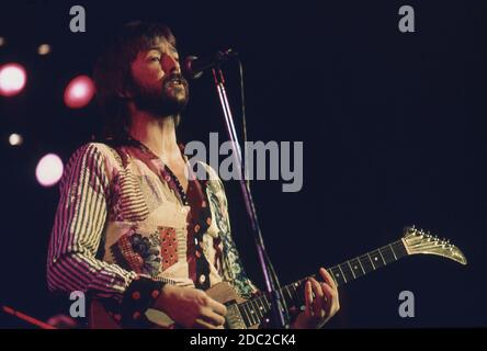 Eric Clapton in concert at Hammersmith Odeon 4th December 1974 Stock Photo