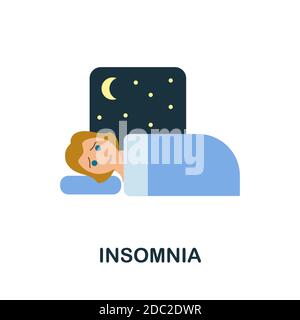 Insomnia icon. Simple element from health diseases collection. Creative Insomnia icon for web design, templates, infographics and more Stock Vector