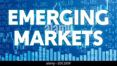 Conceptual image with financial charts and graphs - Emerging markets Stock Photo