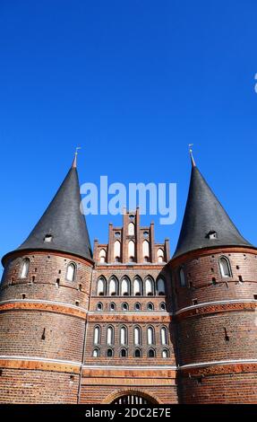 Holsten Gate in the Hanseatic City of LÃ¼beck Stock Photo