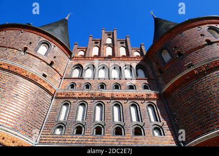 Holsten Gate in the Hanseatic City of LÃ¼beck Stock Photo