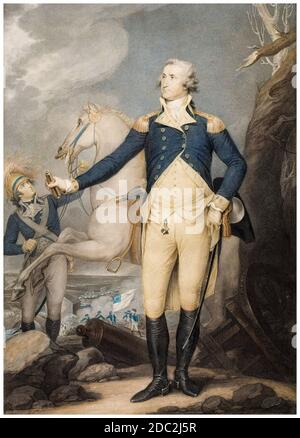 General Washington (George Washington, 1732-1799), portrait engraving by Thomas Cheesman after John Trumbull, 1796 Stock Photo