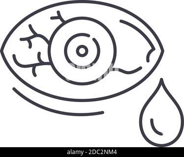 Conjunctivitis icon, linear isolated illustration, thin line vector, web design sign, outline concept symbol with editable stroke on white background. Stock Vector