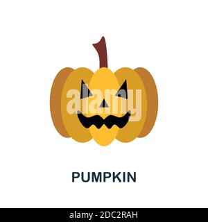 Pumpkin icon. Simple element from halloween collection. Creative Pumpkin icon for web design, templates, infographics and more Stock Vector