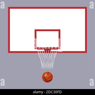 Realistic basketball basket and ball. Vector illustration Stock Vector