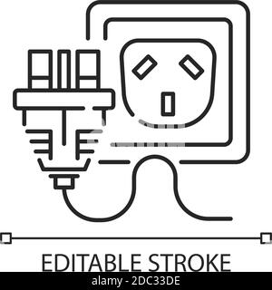Outlet for cable linear icon Stock Vector