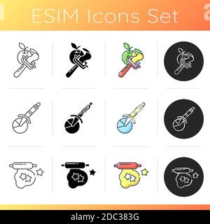 Kitchen tools icons set Stock Vector