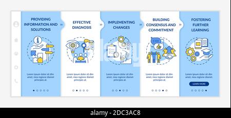 Business counseling stages onboarding vector template Stock Vector