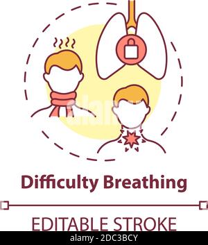 Difficulty breathing concept icon Stock Vector