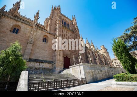 Cathedrals of Salamanca. Two authentic jewels of the Gothic and Romanesque styles. Stock Photo