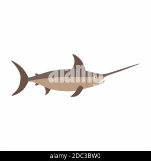 Swordfish. Vector illustration isolated on white background. Stock Vector