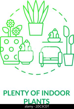 Plenty of indoor plants green concept icon Stock Vector