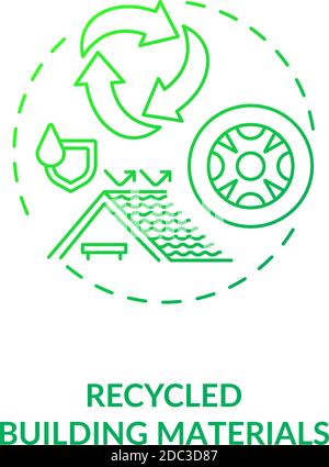 Recycled building materials green concept icon Stock Vector