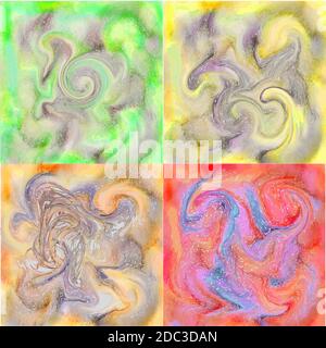hand-drawn colored backgrounds with stains Stock Vector