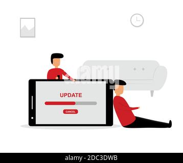People waiting for updates design. Stock Vector