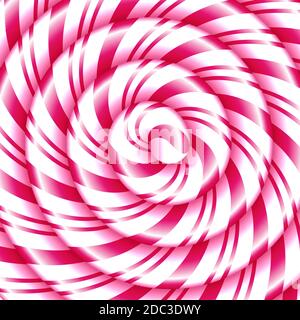 Pink and white candy cane sweet spiral abstract background Stock Vector