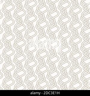 Abstract line background - Tangled knitted pattern. Seamless vector background. Two colors - easy to recolor. Stock Vector