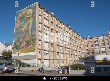 VERSAILLES, JUSSIEU DISTRICT STREET ART OPEN AIR MUSEUM Stock Photo