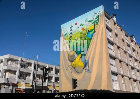 VERSAILLES, JUSSIEU DISTRICT STREET ART OPEN AIR MUSEUM Stock Photo