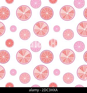 Vector seamless pattern with red oranges. Background for design Stock Vector