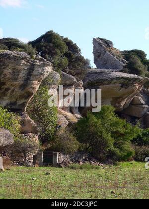 Particular rocks in Sardinia countryside near Sassari, Italy Stock Photo