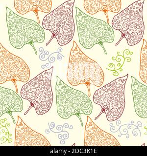 ornamental floral seamless pattern on white Stock Vector