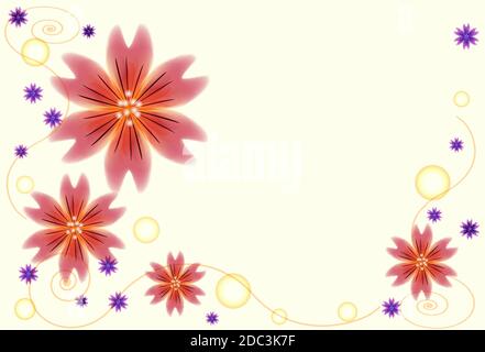 abstract floral background for greeting card with spiral patterns Stock Vector