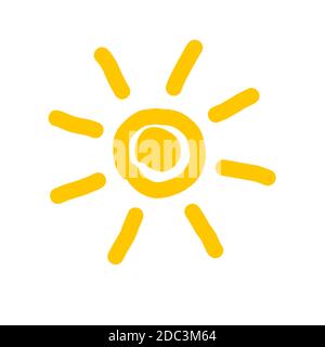 Doodle sun painting. Vector illustration Stock Vector