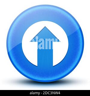 Up arrow eyeball glossy blue round button abstract illustration Stock Photo