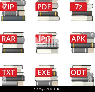 Extension file icons Stock Vector