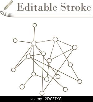 Connection Net Icon. Editable Stroke Simple Design. Vector Illustration. Stock Vector