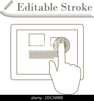 Tablet Icon. Editable Stroke Simple Design. Vector Illustration. Stock Vector