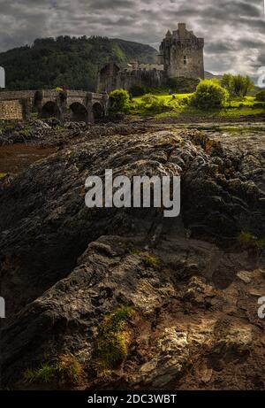 Eilean Donan Castle at Kyle of Lochalsh in the Western Highlands of Scotland Stock Photo