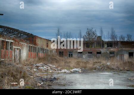 destroyed buildings and debris after the war.picture of the Apocalypse Stock Photo