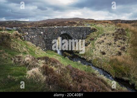 Fairy Bridge along the road to Stein a quaint little fishing village on the Isle of Skye Stock Photo