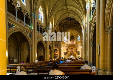 The church of the Sagrado Corazón - Sacred Heart is located in the Plaza de San Ignacio de Loyola in the historic center of Málaga. It is a neo-Gothic Stock Photo