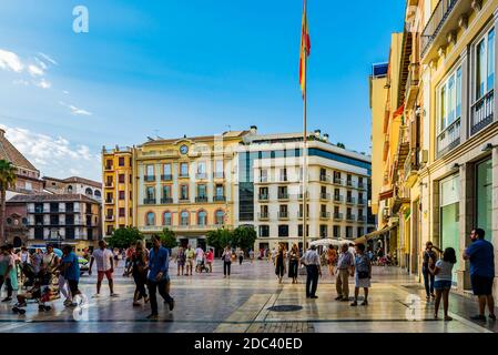 Plaza de la Constitución - Constitution Square - in the historic center of Málaga, Andalucía, Spain, Europe Stock Photo