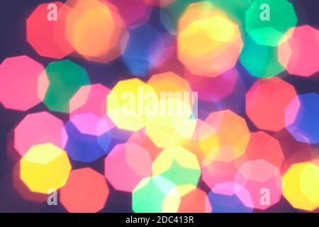 Abstract colorful bokeh background made of defocused of Christmas lights. Stock Photo