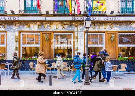 Hotel Miranda y Suizo. San Lorenzo de El Escorial, Madrid, Spain, Europe Stock Photo